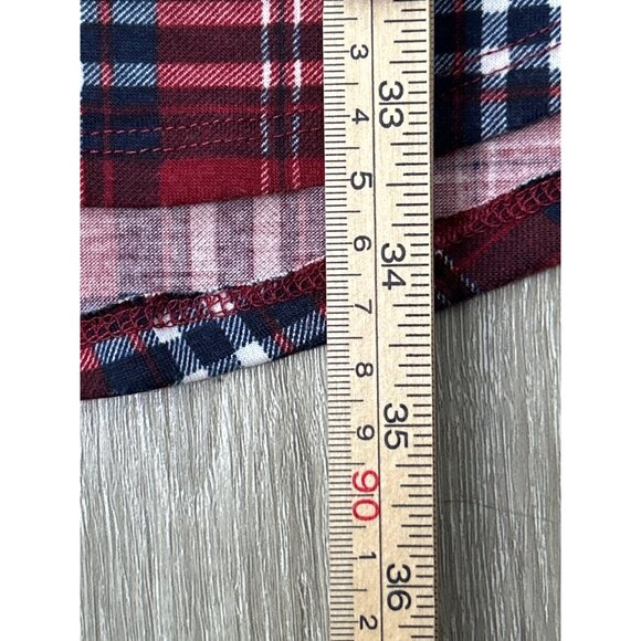 Lily Rose Red Plaid Hoodie Dress Women’s Size M Drawstring Waist Casual Tunic - Picture 7 of 8